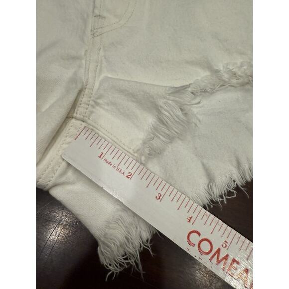 Levi’s 501® Original Fit High Rise Womens Shorts Sz 30 White Raw Frayed Hem NWT - Picture 11 of 11